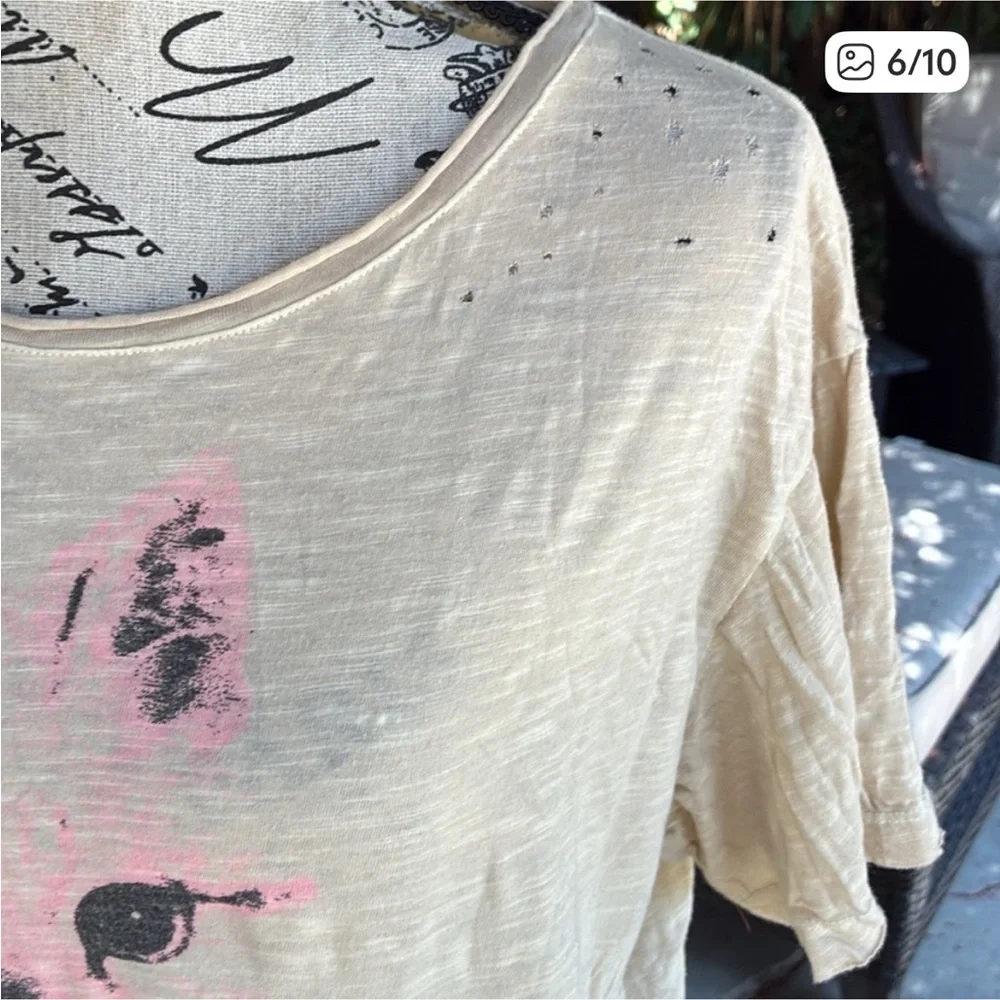 NWT🐱Magnolia Pearl 💯 Cotton Coco's Arrow Tee in Petal One Size Fits Most - Picture 6 of 10